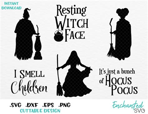 Hocus piscus witch outline